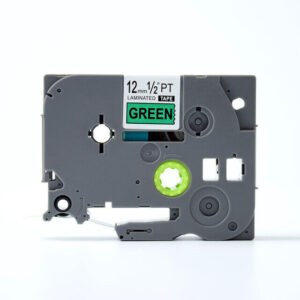 LT-TZE-731 / CINTA NEGRO SOBRE VERDE 12MM